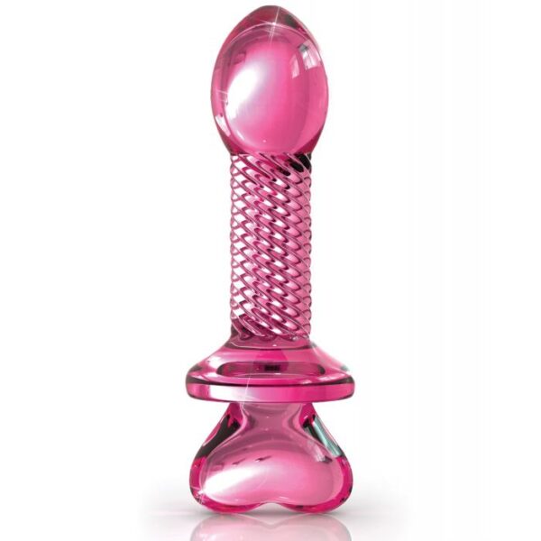 Icicles No. 82 Hand Blown Glass Butt Plug - Ribbed/Pink - Image 2