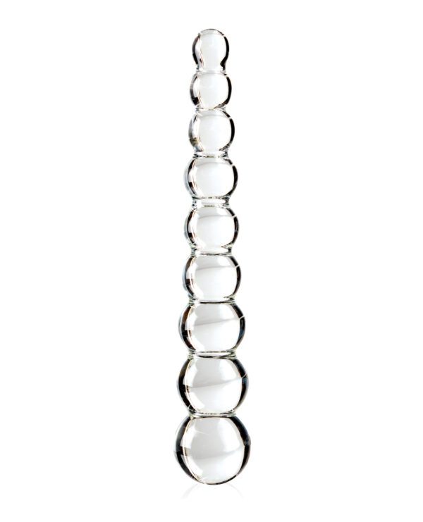 Icicles No. 2 Hand Blown Glass Massager - Clear Rippled - Image 3