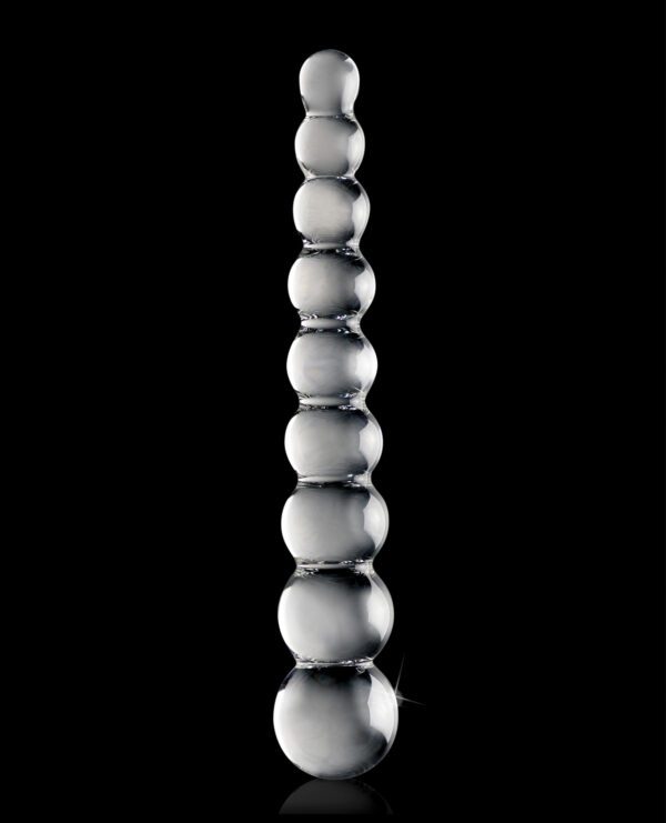 Icicles No. 2 Hand Blown Glass Massager - Clear Rippled - Image 4