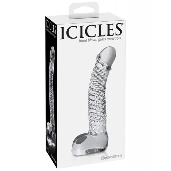 Icicles No. 61 Hand Blown Glass G Spot Dong - Clear