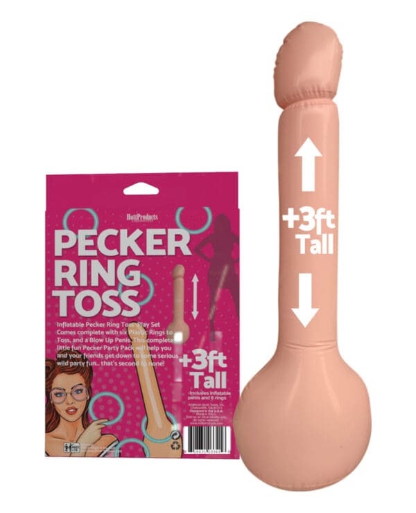 Inflatable Pecker Ring Toss - Asst. Color Rings - Image 2