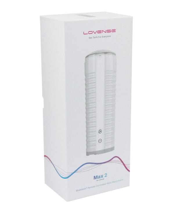 Lovense Max 2 Rechargeable Male Masturbator w/ White Case - Clear Sleeve - Image 2