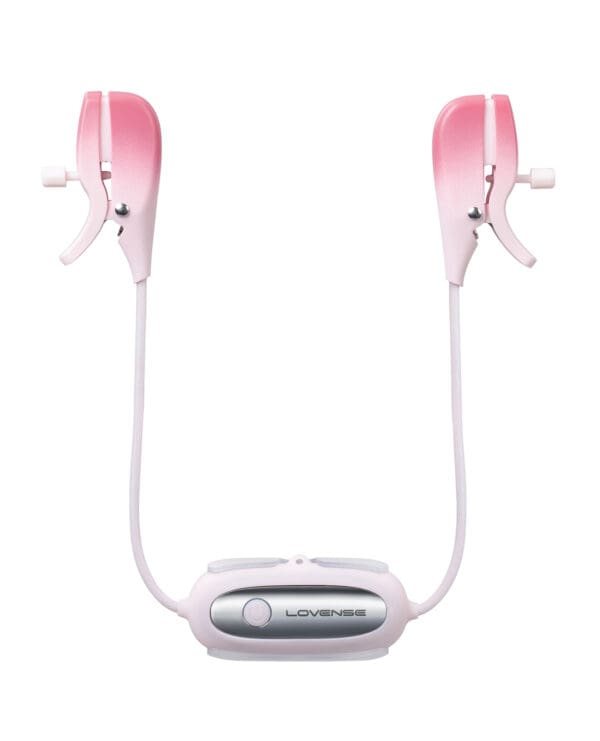 Lovense Gemini Vibrating Nipple Clamps - Pink - Image 2
