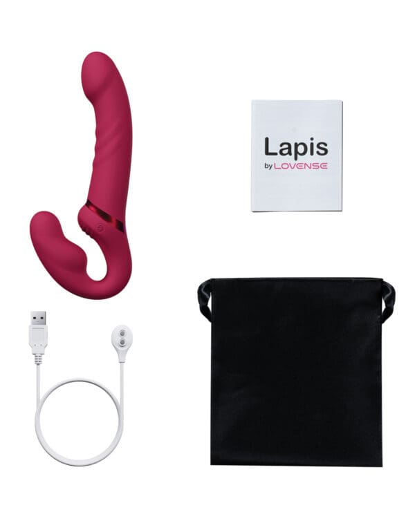 Lovense Lapis Vibrating Strapless Strap On - Pink - Image 4