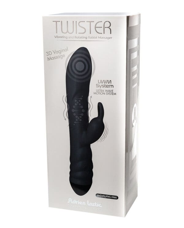 Adrien Lastic Twister Clitoral Sucker & Vibrating Rabbit - Black - Image 4