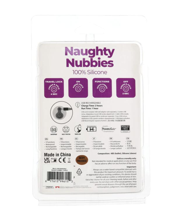 Naughty Nubbies Rechargeable - Purple - Image 3