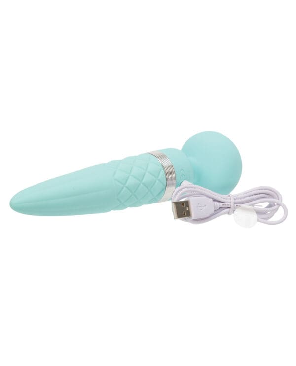 Pillow Talk Sultry Rotating Wand - Teal - Image 4