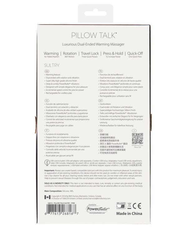 Pillow Talk Sultry Rotating Wand - Pink - Image 2