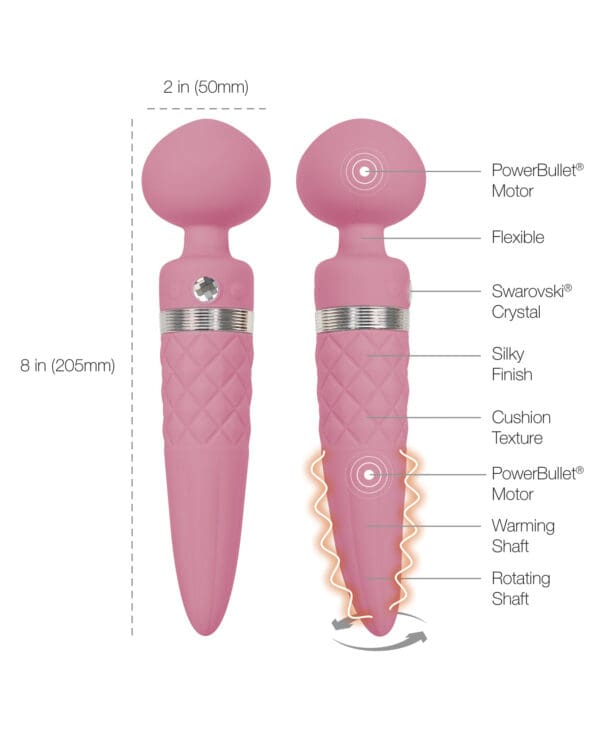 Pillow Talk Sultry Rotating Wand - Pink - Image 5