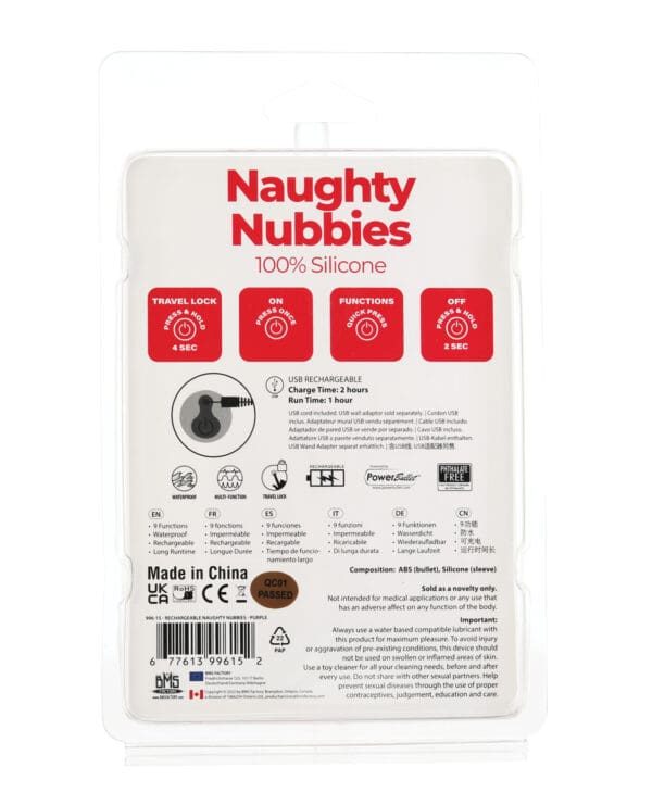 Naughty Nubbies Rechargeable - Pink - Image 3