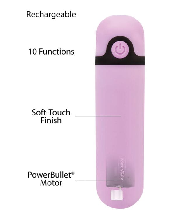 Simple & True Rechargeable Vibrating Bullet - Purple - Image 5
