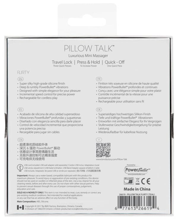 Pillow Talk Flirty Bullet - Teal - Image 2