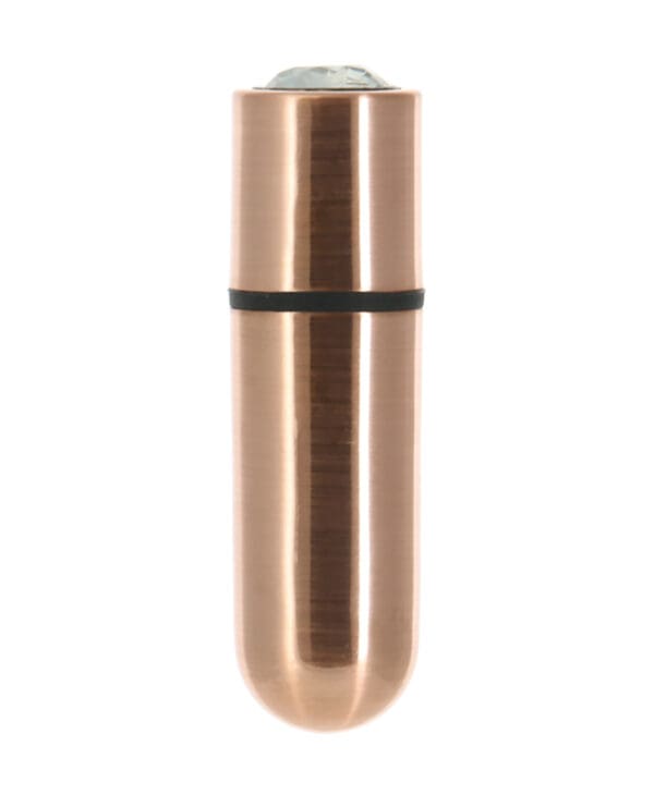 First Class Mini Rechargeable Bullet w/Crystal - 9 Functions Rose Gold - Image 3