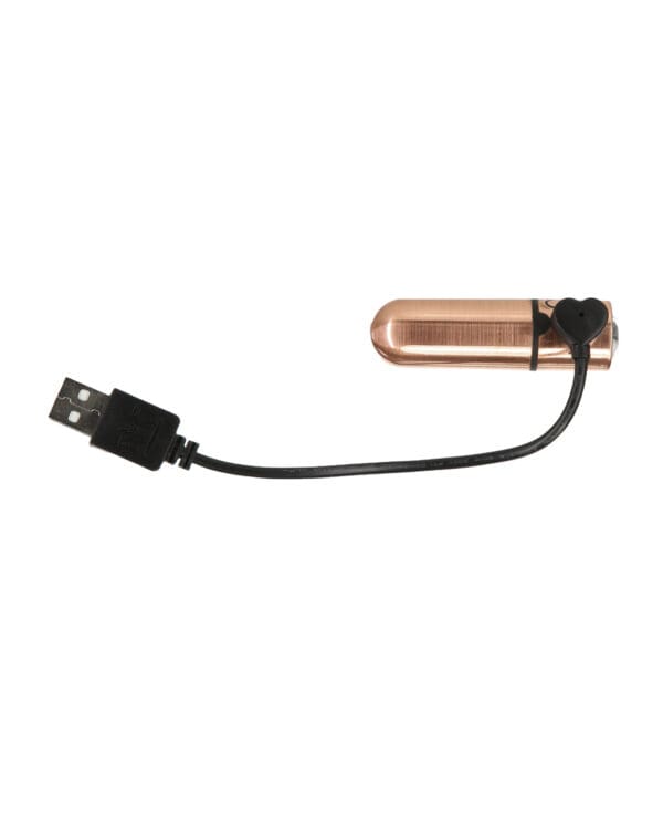 First Class Mini Rechargeable Bullet w/Crystal - 9 Functions Rose Gold - Image 5