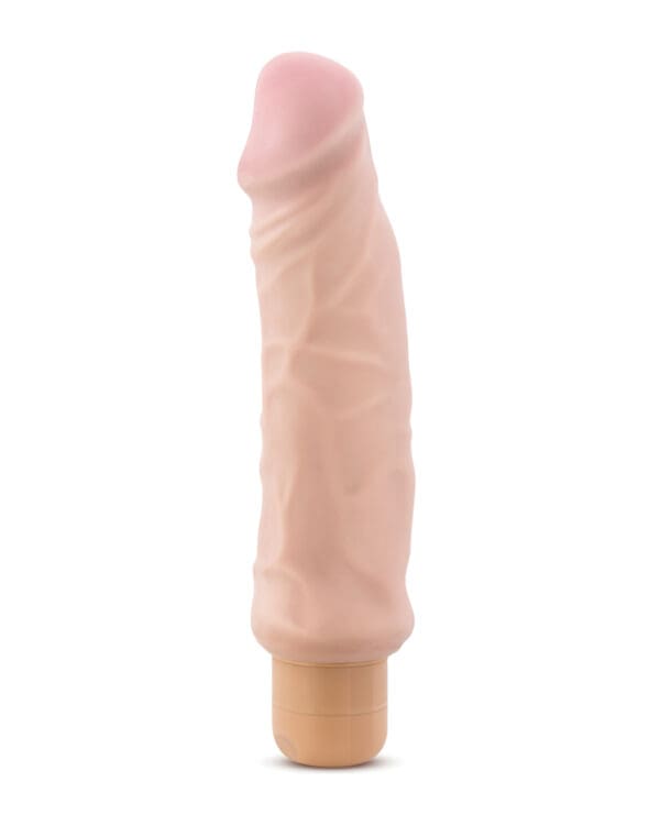 Blush X5 Plus Hard On Vibrating 9" Dildo - Beige - Image 2