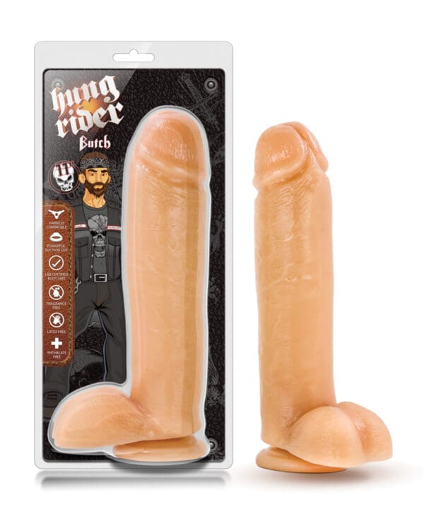 Blush Hung Rider Butch 11" Dildo w/Suction Cup - Flesh