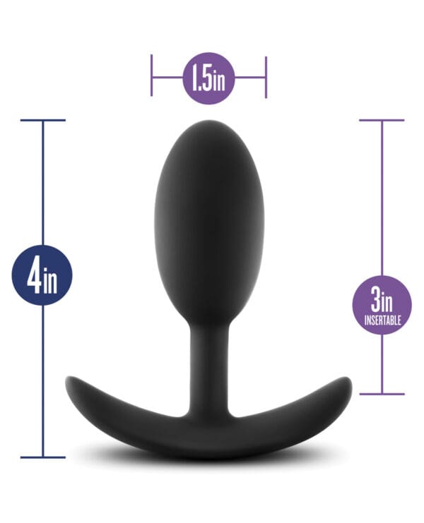 Blush Luxe Wearable Vibra Slim Plug Medium - Black - Image 4
