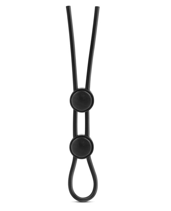 Blush Stay Hard Silicone Double Loop Cock Ring - Black - Image 2