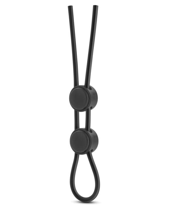 Blush Stay Hard Silicone Double Loop Cock Ring - Black - Image 3