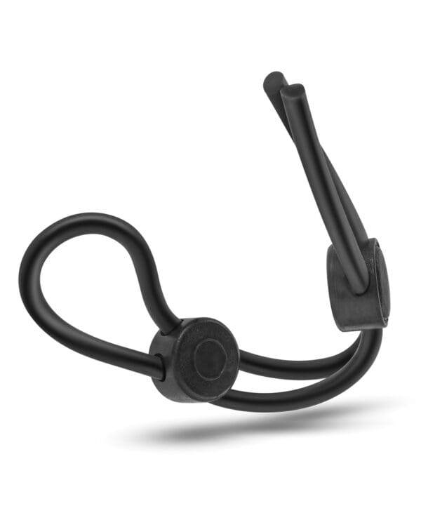 Blush Stay Hard Silicone Double Loop Cock Ring - Black - Image 4