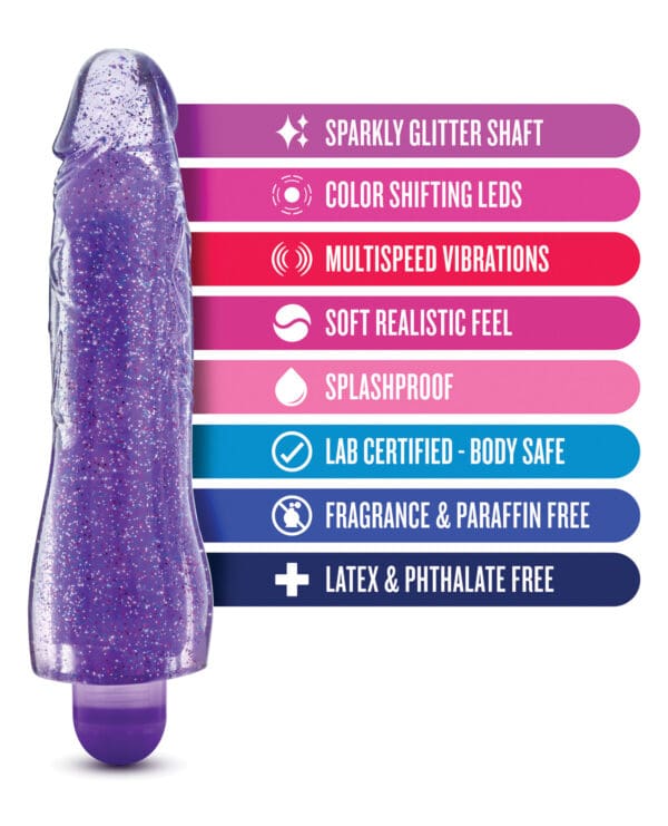 Blush Glow Dicks Glitter Vibrator Molly - Purple - Image 5