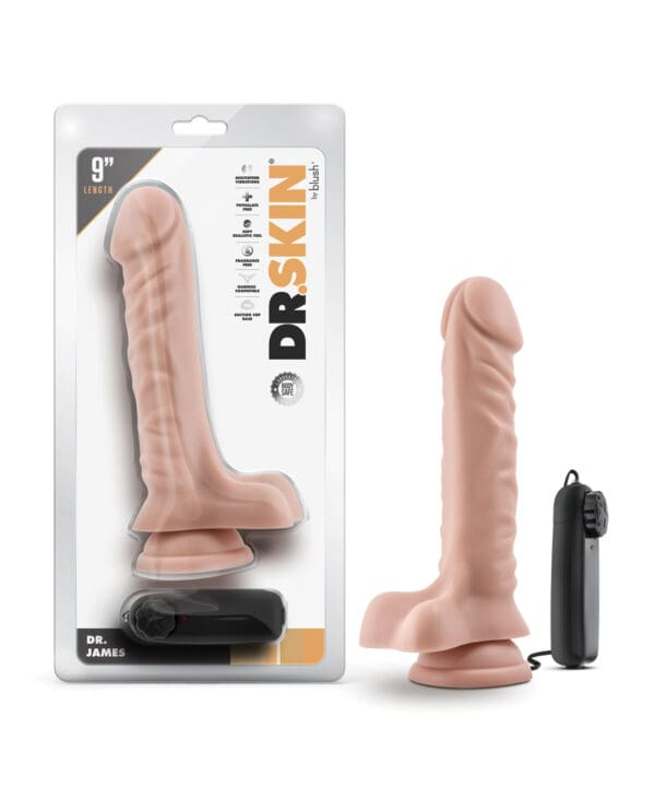 Blush Dr. Skin Dr. James 9" Cock w/Suction Cup - Vanilla
