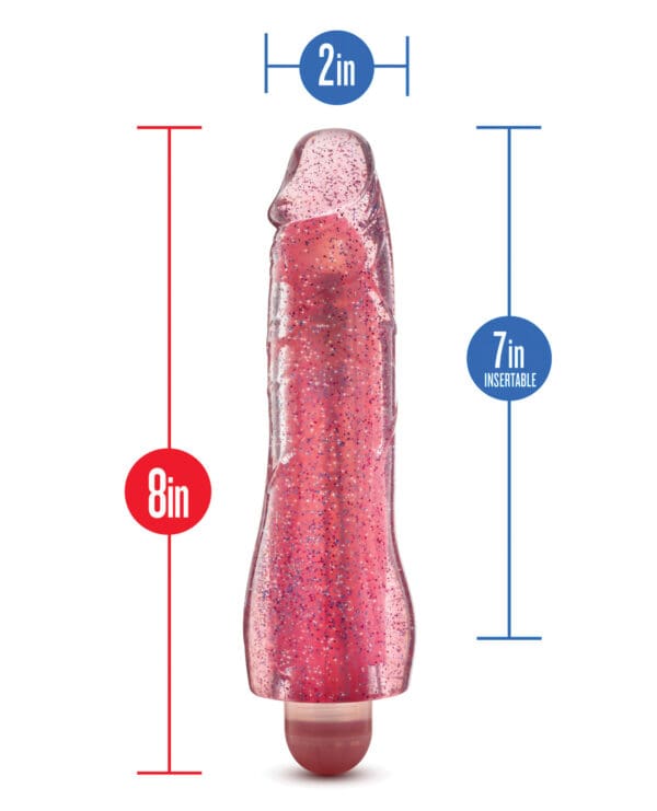 Blush Glow Dicks Glitter Vibrator Molly - Pink - Image 4