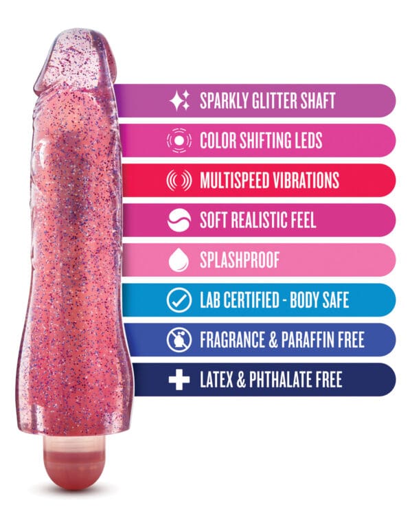 Blush Glow Dicks Glitter Vibrator Molly - Pink - Image 5