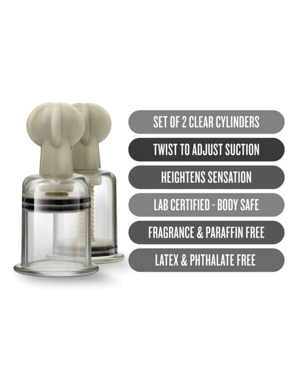 Blush Temptasia Clit & Nipple Large Twist Suckers - Clear Set of 2 - Image 4