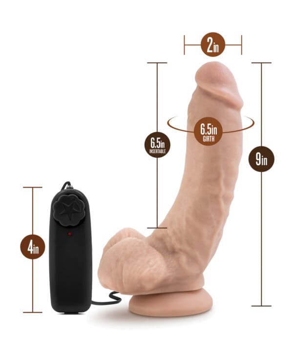 Blush Coverboy Tennis Champ 9" Vibrating Realistic Cock - Vanilla - Image 4