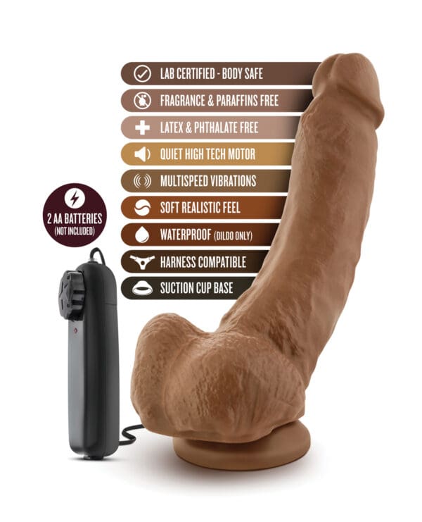 Blush Coverboy The Boxer 9" Vibrating Realistic Cock - Mocha - Image 5