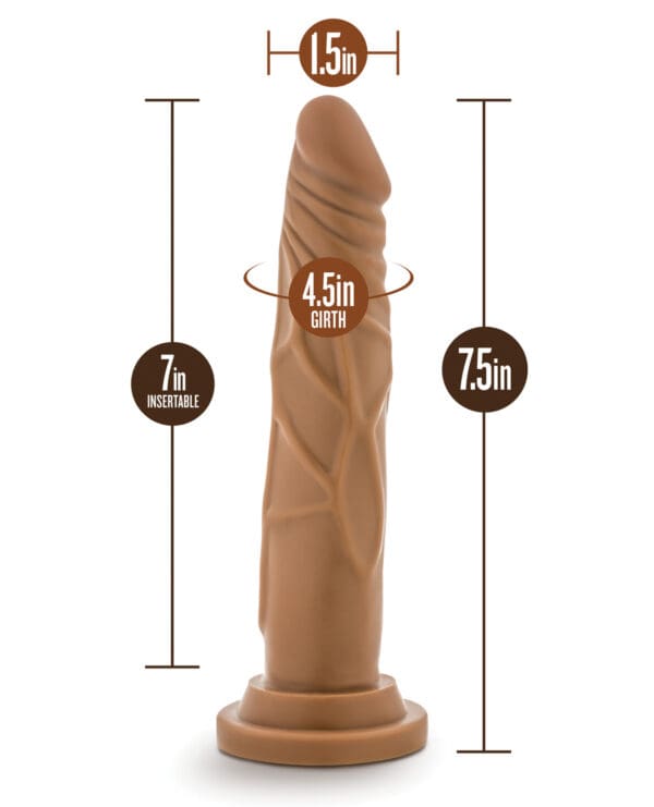 Blush Dr. Skin Realistic Cock Basic 7.5" - Mocha - Image 4