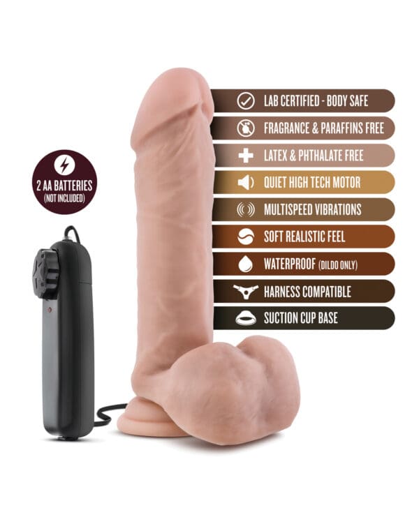 Blush Coverboy The Goalie 8" Vibrating Realistic Cock - Vanilla - Image 5
