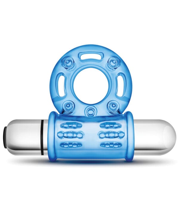 Blush Stay Hard Mega Vibrating Bull Ring - Blue - Image 2