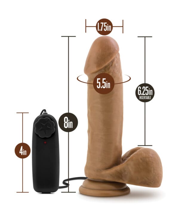Blush Coverboy Soccer Champ 8" Vibrating Realistic Cock - Mocha - Image 5