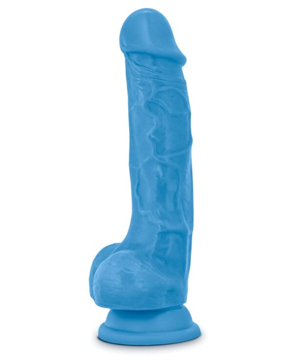Blush Neo Dual Density 7.5" Cock w/Balls - Neon Blue - Image 2