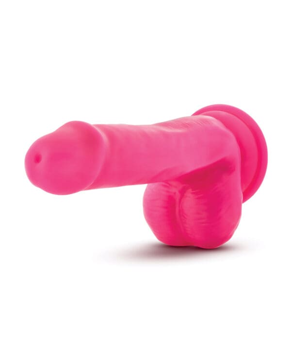 Blush Neo 6" Dual Density Cock w/Balls - Neon Pink - Image 3