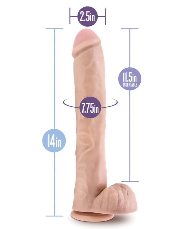 Blush Au Naturel Daddy 14" Sensa Feel Dual Density Dildo - Vanilla - Image 4