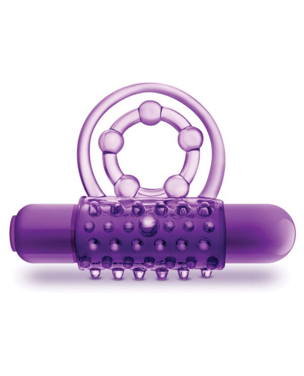 Blush Play With Me the Player Vibrating Double Strap Cockring - Purple - Image 2