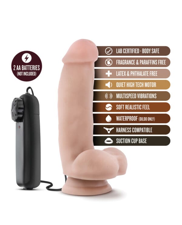 Blush Coverboy The Quarterback 7" Vibrating Realistic Cock - Vanilla - Image 5