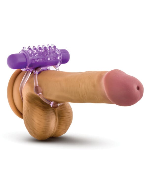 Blush Play With Me the Player Vibrating Double Strap Cockring - Purple - Image 5