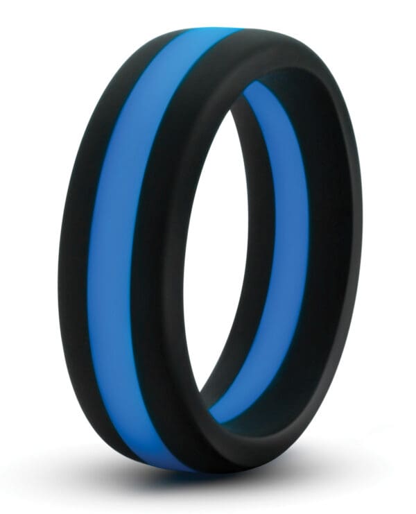 Blush Performance Silicone Go Pro Cock Ring - Black/Blue - Image 2