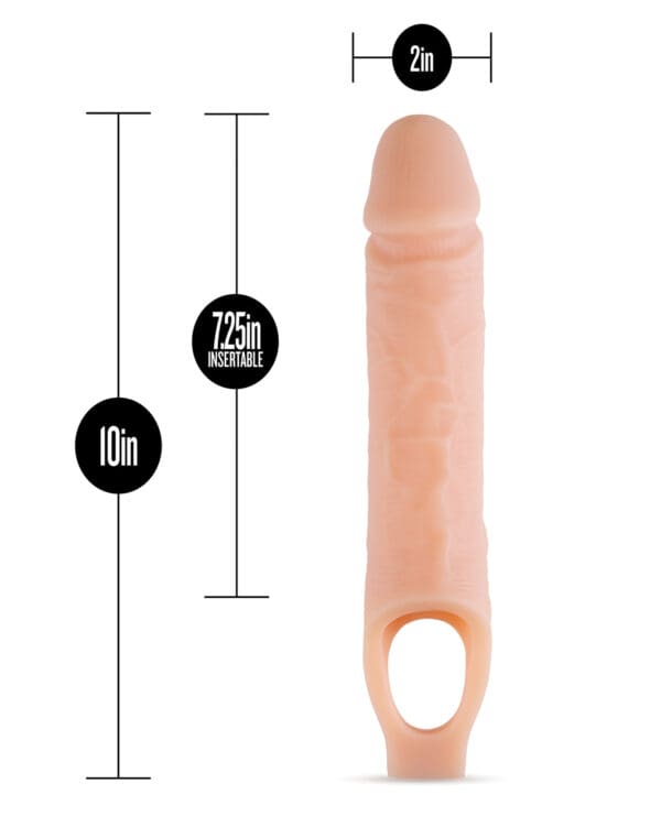 Blush Performance Plus 10" Silicone Cock Sheath Penis Extender - Flesh - Image 3