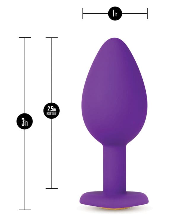 Blush Temptasia Bling Plug w/Gem Small - Purple - Image 4