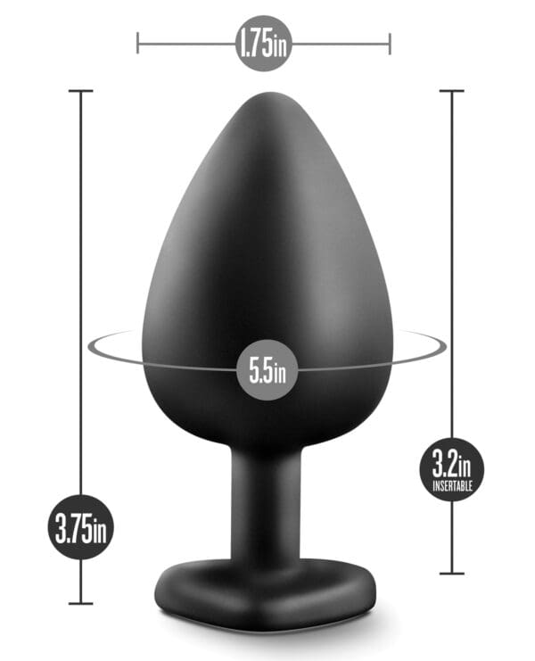 Blush Temptasia Bling Plug w/Gem Large - Black - Image 5