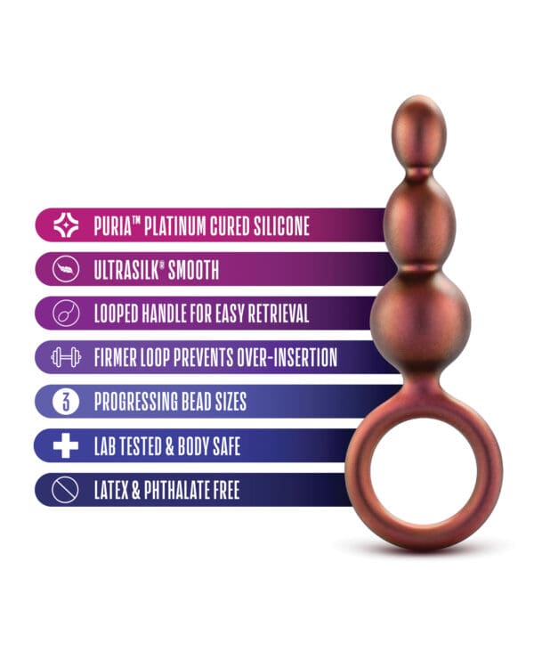 Blush Anal Adventures Matrix Beaded Loop Plug - Copper - Image 5