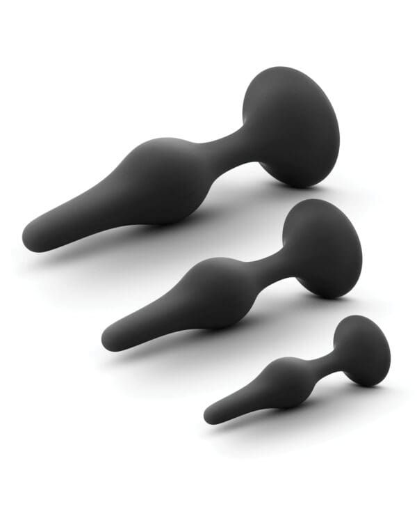 Blush Anal Adventures Platinum Silicone Beginner Plug Kit - Black - Image 3