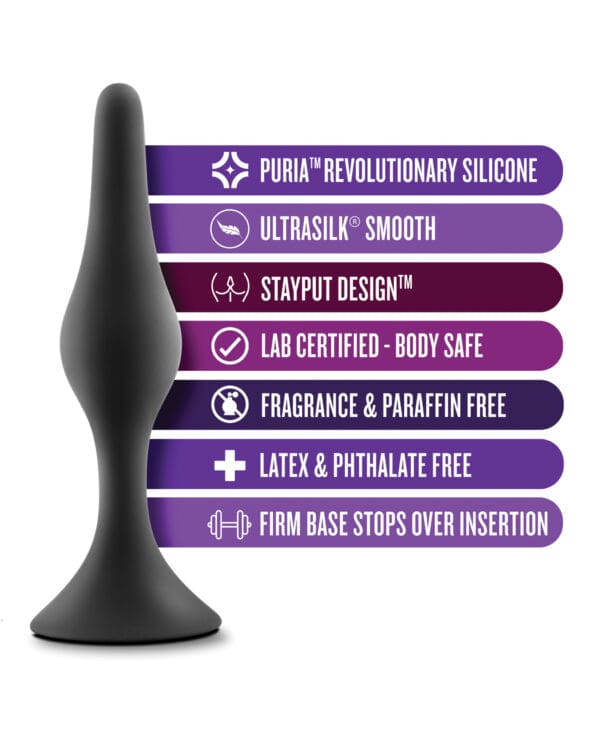 Blush Anal Adventures Platinum Silicone Beginner Plug Kit - Black - Image 5