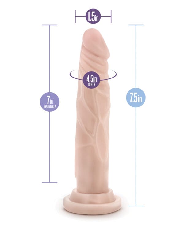 Blush Dr. Skin Silicone Dr. Carter 7.5" Dildo  - Vanilla - Image 4