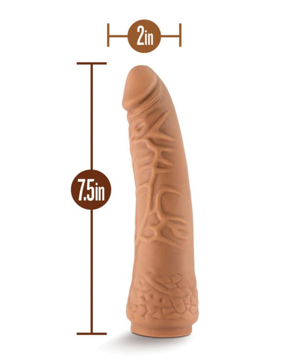 Blush Lock On 7.5" Hexanite Dildo w/Suction Cup Adapter - Mocha - Image 2